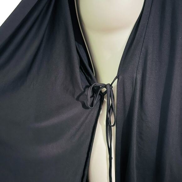 In Bloom Black Robe Dressing  Thigh Length Tie Belt Womens S/M - Picture 4 of 7